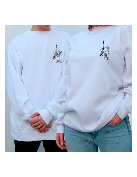 Sudadera personalizada con silueta 10x10cm blanca